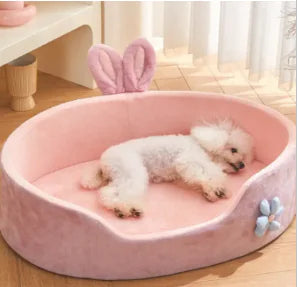 Washable Plush Dog Bed for Small to Large Pets (One Set)