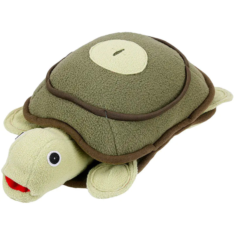 Squeaky Plush Turtle Dog Toy for Training and Play