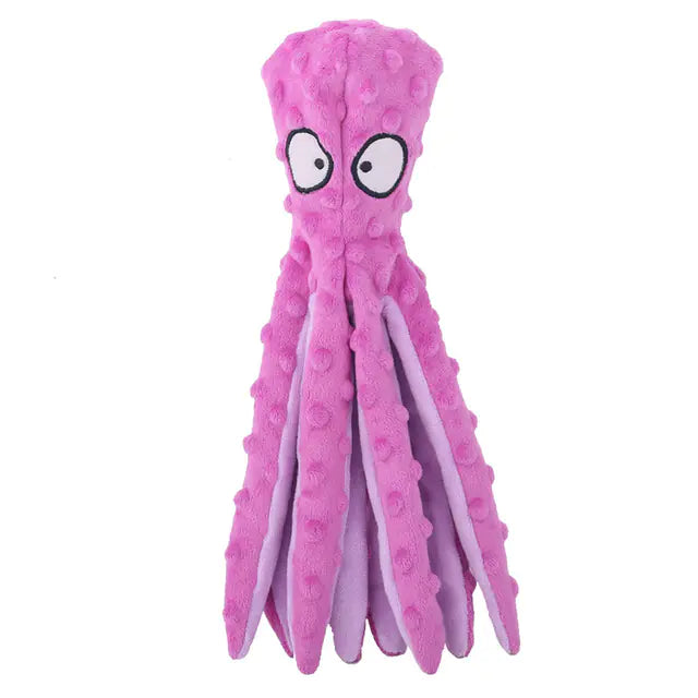 Interactive Bite-resistant Plush Octopus Pet Toy