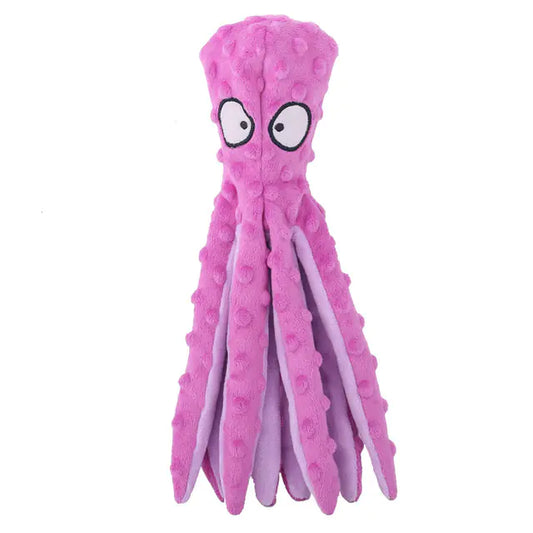 Interactive Bite-resistant Plush Octopus Pet Toy