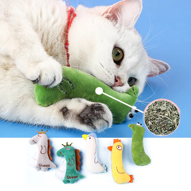 Bite-Resistant Mint Plush Cat Toy for Interactive Play