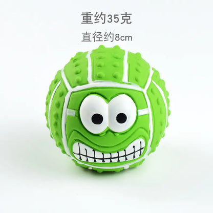 Latex Dog Chew Toy - Squeaky Rubber Football Ball