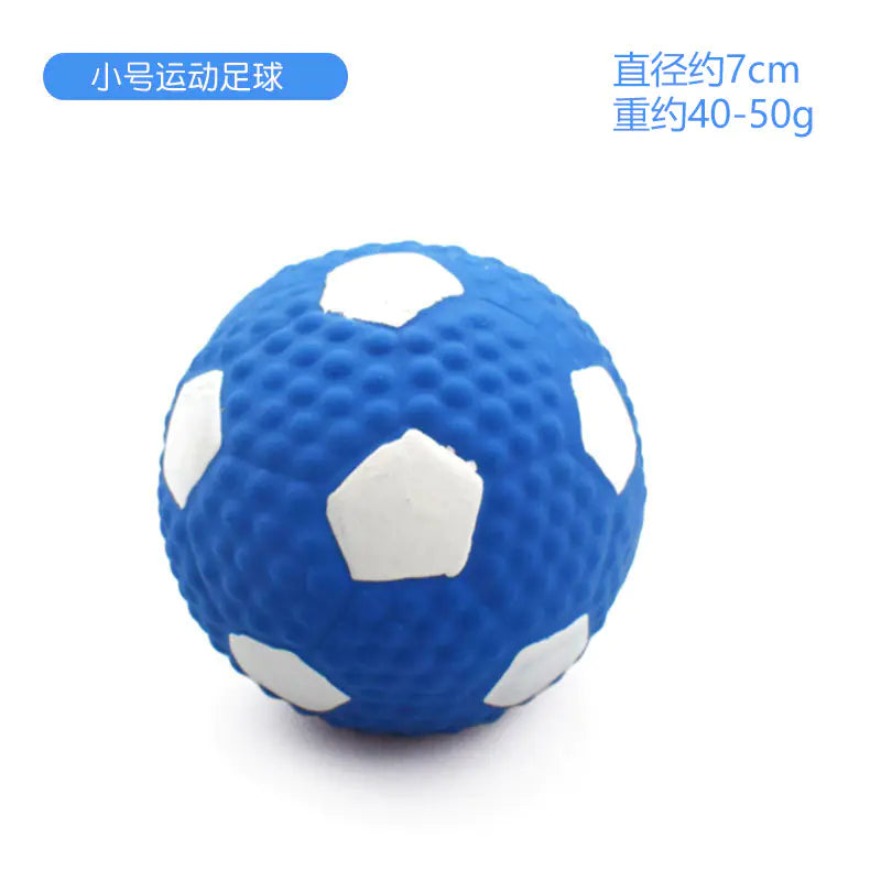 Latex Dog Chew Toy - Squeaky Rubber Football Ball