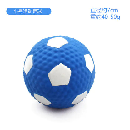 Latex Dog Chew Toy - Squeaky Rubber Football Ball