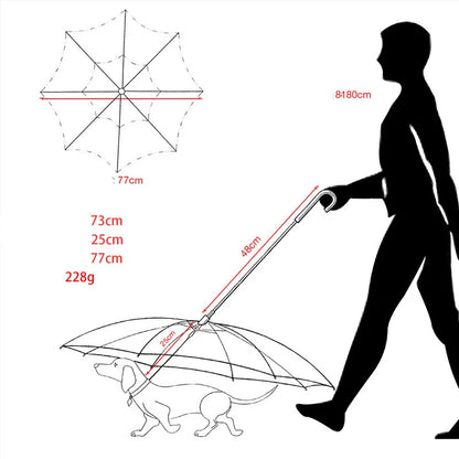 Rainstop Umbrella With Dog Leash