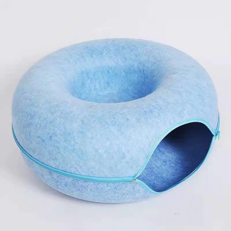 Pet Cat Bed with Felt Fabric and Anti-Scratch Mat