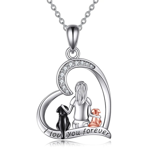 Dog Pendant Necklace for Women 925 Sterling Silver Jewelry