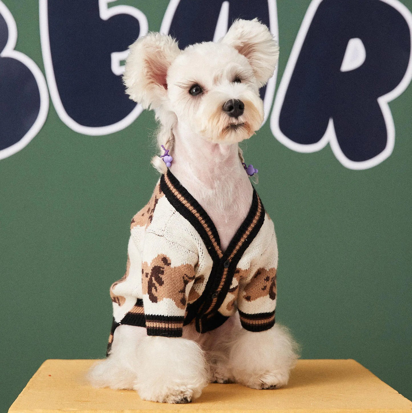 Preppy V-neck Striped Sweater for Dogs and Cats