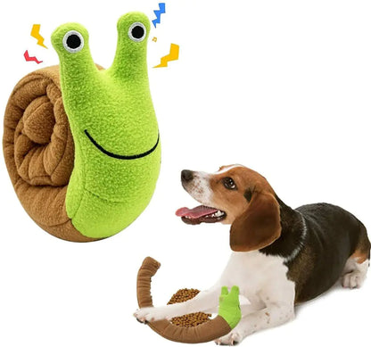 Interactive Plush Snail Squeaky Toy for Dogs