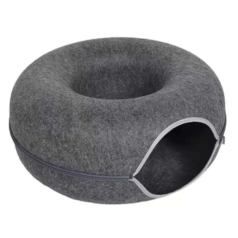 Pet Cat Bed with Felt Fabric and Anti-Scratch Mat