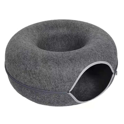 Pet Cat Bed with Felt Fabric and Anti-Scratch Mat