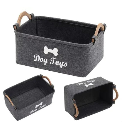 Felt Pet Toy Storage Basket