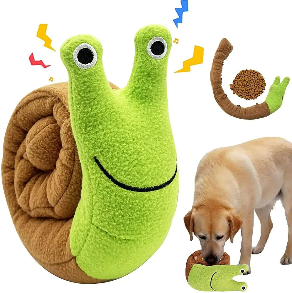 Interactive Plush Snail Squeaky Toy for Dogs