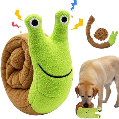 Interactive Plush Snail Squeaky Toy for Dogs