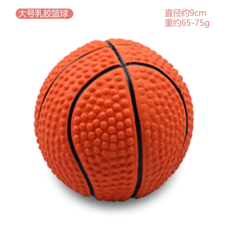 Latex Dog Chew Toy - Squeaky Rubber Football Ball