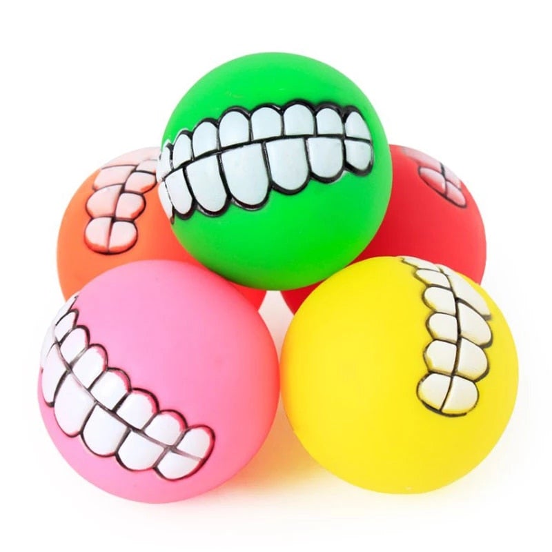 Squeaky Rubber Teeth Pet Toy