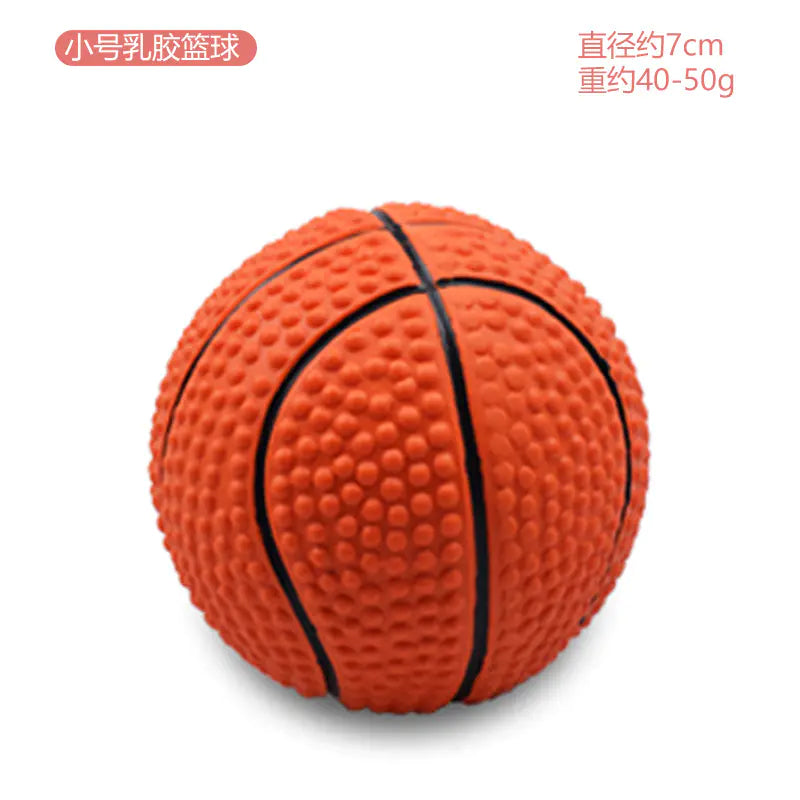 Latex Dog Chew Toy - Squeaky Rubber Football Ball