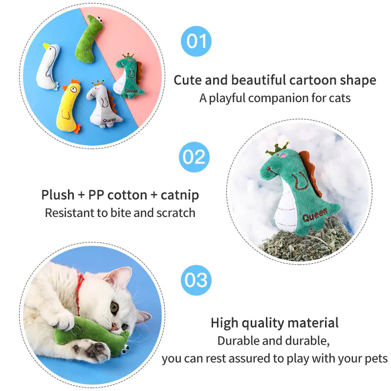 Bite-Resistant Mint Plush Cat Toy for Interactive Play