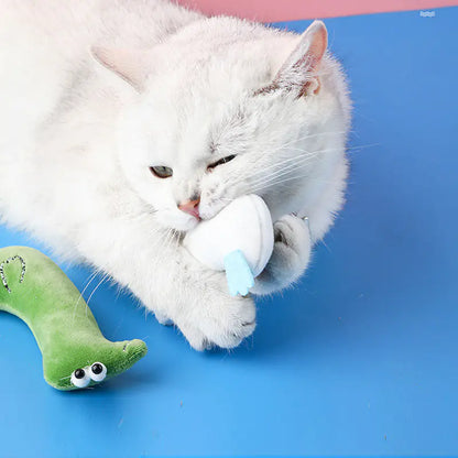 Bite-Resistant Mint Plush Cat Toy for Interactive Play
