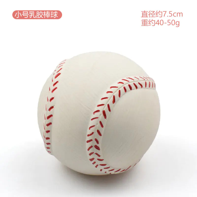 Latex Dog Chew Toy - Squeaky Rubber Football Ball