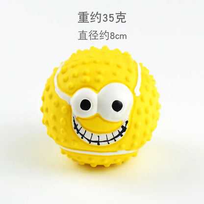 Latex Dog Chew Toy - Squeaky Rubber Football Ball