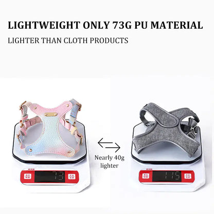 Adjustable Waterproof Leather Pet Harness for Small Dogs